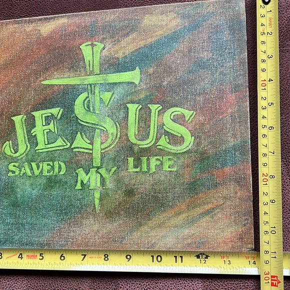 Jesus Saved My Life* Acrylic Canvas Painting - Picture 11 of 16